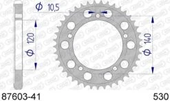 AFAM Tandwiel Achterzijde Aluminium 41T - 530