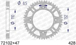 AFAM Tandwiel Achterzijde Aluminium 47T - 428